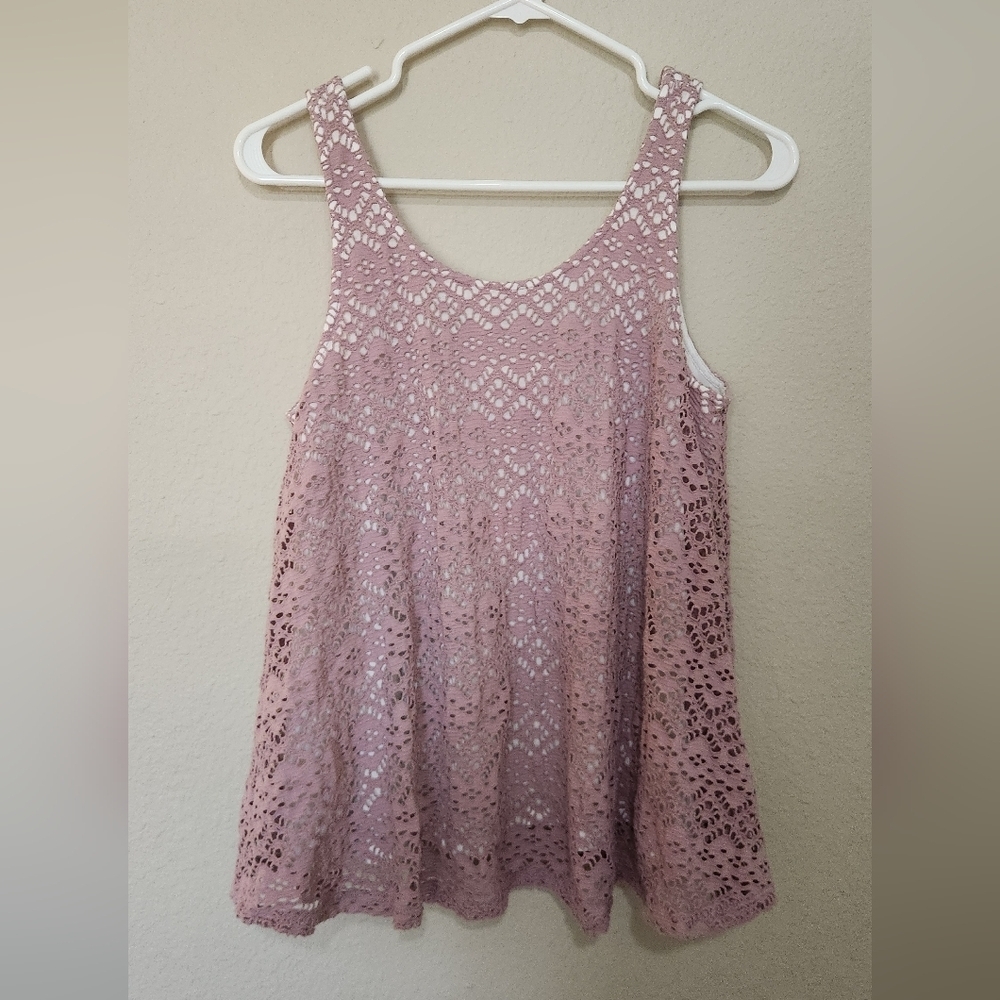 Anthropologie Deletta Lilac Eyelet Sleeveless Top Size Small